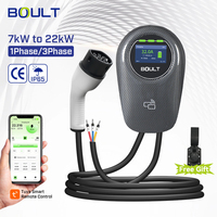 Borne de recharge murale pour VE 11kW 16A avec lecteur de carte, IP65, prises Type 1/2 GB/T, contrôle WiFi, certifiée CE, garantie 24 mois