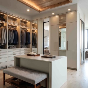 <span class=keywords><strong>Dressing</strong></span> moderne de luxe sur mesure <span class=keywords><strong>en</strong></span> bois <span class=keywords><strong>massif</strong></span> avec miroirs pour chambre et atelier – Haute couture - Product Image 2