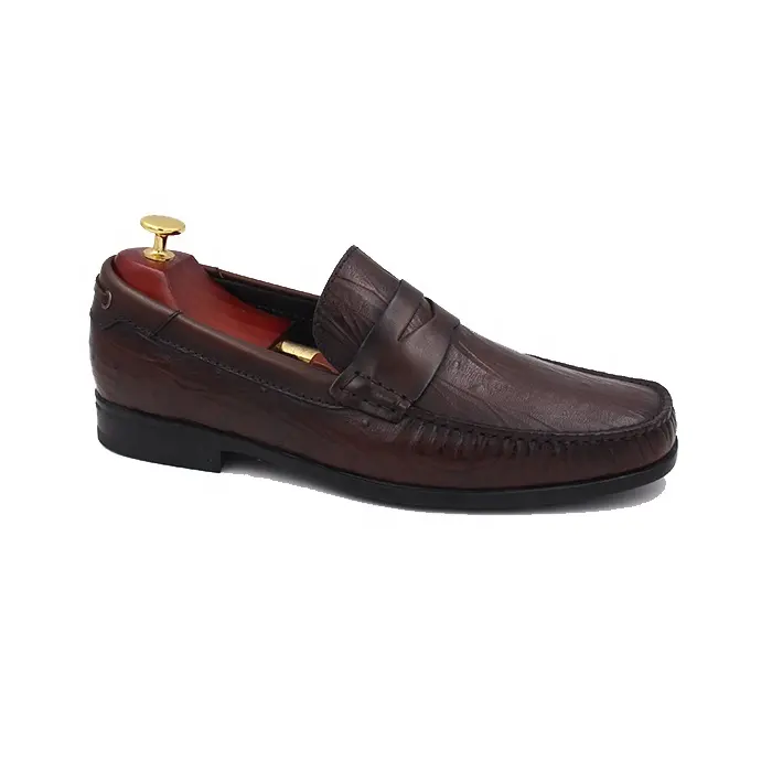 High quality Trendy Mens casual slip on Genuine Leather dress shoes oxford