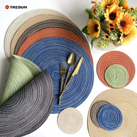 Napperons de table tressés en polypropylène et coton, résistants à la chaleur, lavables, pour mariage et repas