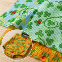 Tissu en crêpe confortable, tissé en coton, imprimé, texturé