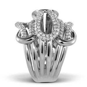 Bague de mariage de luxe A342 en or rose avec diamant, pour femme, diamant naturel taille brillant rond couleur G, bijoux - Product Image 5