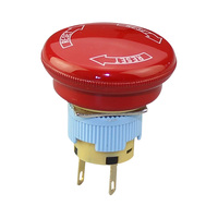 Interrupteur d'arrêt d'urgence 16 mm, étanche IP65, 2NO, bouton-poussoir de sécurité en métal rouge pour le contrôle des équipements industriels
