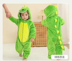 New Arrival Winter 0-3 <b>Month</b> Flannel Baby Rompers Cartoon Dinosaur Romper Designer Kids <b>Clothes</b> - Product Image 2