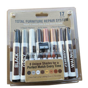Ensemble de 17 pièces 8 couleurs gris <span class=keywords><strong>blanc</strong></span> rayure meubles en bois porte plancher <span class=keywords><strong>retouche</strong></span> réparation <span class=keywords><strong>peinture</strong></span> Crayon marqueur tissu permanent 6mm - Product Image 1