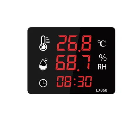 HD LED large screen display Industrial temperature and humidity alarm hygrometer