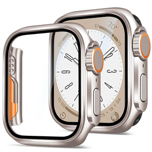 Protection d'écran en verre trempé étanche pour <span class=keywords><strong>Apple</strong></span> <span class=keywords><strong>Watch</strong></span> 10 9 8 <span class=keywords><strong>7</strong></span> 6 5, coque de montre en PC de 45 mm, transformable en Ultra - Product Image 1