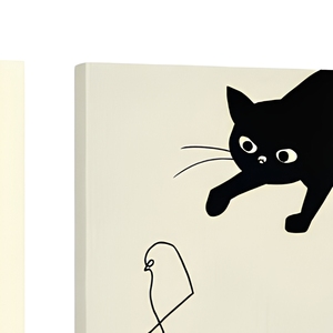 Ensemble de 2 <span class=keywords><strong>tableaux</strong></span> encadrés sur toile Cat Chick & Bird, impression numérique moderne, décoration murale pour la maison, prêt à accrocher - Product Image 4