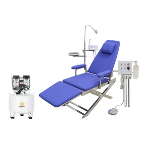 Chaise de dentiste pliante portable meilleure unité dentaire pliable utilisée avec compresseur d'air d'unité de Turbine - Product Image 1