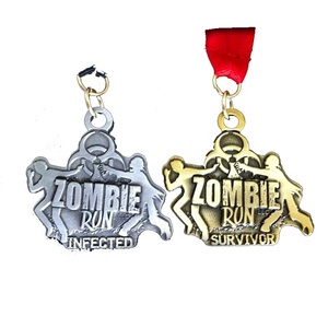 Medallas Deportivas Personalizadas de Alta Calidad JINGQIANG, Talladas en Metal, con Diseño de Zombis Corriendo, Artesanía Popular Británica en Línea - Product Image 1
