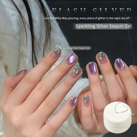 Vernis à ongles gel effet œil de chat série Purple Moon Star Track, perles de verre violettes éclaircissantes et charmantes, nécessite une lampe UV pour sécher