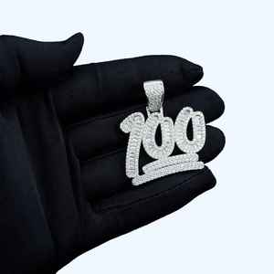 Luxury Hip Hop Moissanite Letter Pendant <b>Necklace</b> Iced Out <b>Initial</b> Charm Fashion Jewelry for Men Women - Product Image 1