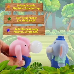 Juguete Antiestrés de PVC con Forma de Animal de Dibujos Animados Jincan, Pelota para Apretar y Hacer Burbujas para Niños - Product Image 2