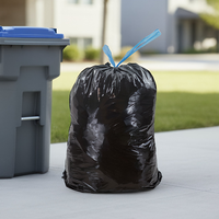 Sacs poubelles en plastique PE blancs jetables portables personnalisés avec cordon de serrage, non parfumés, pour poubelles