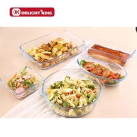 Plat à pâtisserie en verre borosilicate de haute qualité avec poignée, écologique, résistant à 400°C, compatible micro-ondes, transparent, logo personnalisé