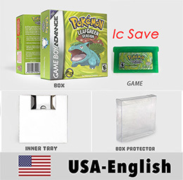 IC SAVE CART Leaf Green Fire Red Ruby Emerald SAPPHIRE USA FRA EUR NOE ESP ITA box trey <b>Game</b> Cartridge for Gba - Product Image 3