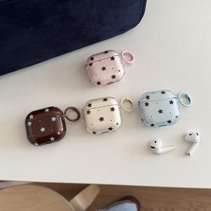 Funda Protectora para <span class=keywords><strong>Auriculares</strong></span> con Diseño de Estrellas IMD, Compatible con <span class=keywords><strong>AirPods</strong></span> Pro1 2 3 4 Generación, Funda Protectora Transparente de TPU - Product Image 1