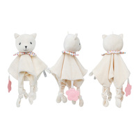 Couverture de sécurité pour bébé, poupée de sommeil pour nouveau-né, jouet en peluche à motif animal, fibre de polyester super douce, 27x27cm