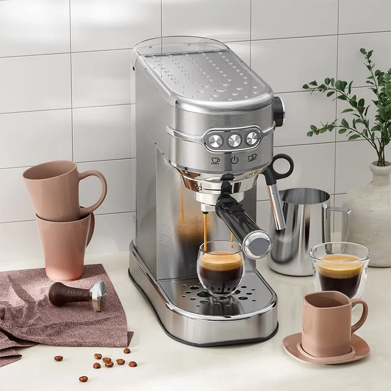 Kommerzielle Kaffee maschine aus Edelstahl 3 in 1 Espresso maschine automatische Kaffee maschine