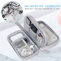 Sac de rangement pour appareils électroniques, étui de voyage portable pour câbles, double couche, pour chargeur, batterie externe, clé USB, accessoires