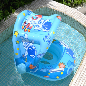 Anillo de natación inflable para niños con diseño de dinosaurio y toldo parasol de 57x65cm, juguete acuático para uso en piscina - Product Image 2