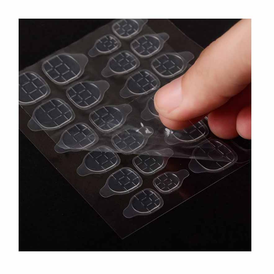 Waterproof Double-Sided Press on Sticky Nail Adhesive Tabs Water Activated Pressure Sensitive for Women's Nail Art Applicators