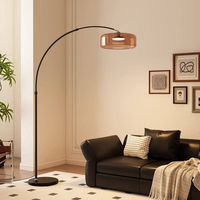 Lampadaire de luxe en arc, design pêcheur, en métal noir, lampe de lecture LED pour salon, canapé, chambre, villa, salle de séjour