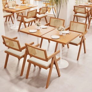 Hiện Đại Nhật bản-phong cách rắn gỗ Bàn và ghế thiết lập cho Net Đỏ nhà hàng trà đồ ăn nhẹ món tráng miệng cà phê cửa hàng - Product Image 4