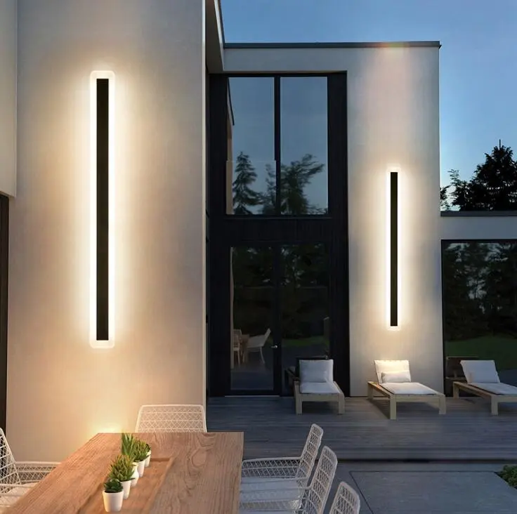 Villa Hotel Building Outdoor Waterproof IP65 Long Strip Linear Wall Light Outdoor Led Wall Lamp