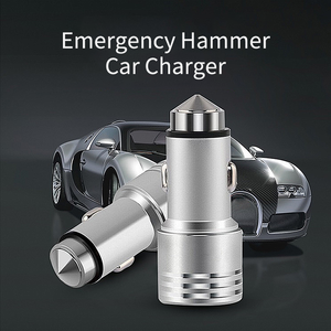 Chargeur de voiture double USB 5V 2.1A à charge rapide, marteau de sécurité, outil d'urgence, brise-vitre de voiture, kit de survie - Product Image 6