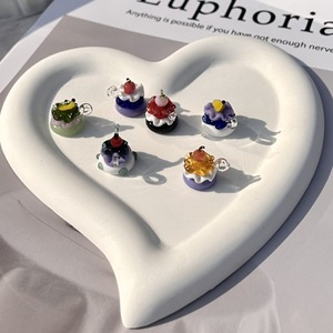 Collier et boucles d'oreilles DIY en verre soufflé (Lampwork) avec pendentif Gâteau Xingx et Lune, en verre importé, idéal pour cadeau vidéo - Product Image 2