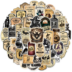 50 Uds. Pegatinas Adhesivas <span class=keywords><strong>de</strong></span> PVC con Graffiti Retro <span class=keywords><strong>de</strong></span> Farmacéutico y <span class=keywords><strong>Bruja</strong></span> para Scooter, Portátil y Equipaje - Product Image 2