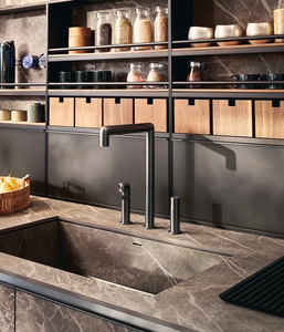 Juego de Muebles de Cocina Modernos sin Tiradores con Puerta de Vidrio y Diseño de Panel MDF para Cocinas Contemporáneas - Product Image 4