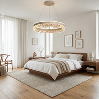 Lustre suspendu LED rond moderne nordique contemporain, réglable en hauteur, à intensité variable, en acrylique de luxe
