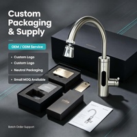 Robinet d'eau chaude électrique instantané en acier inoxydable 304, double buse rotative, chauffage rapide en 3 secondes, étanche IPX4, LED, pour extérieur et hôtel