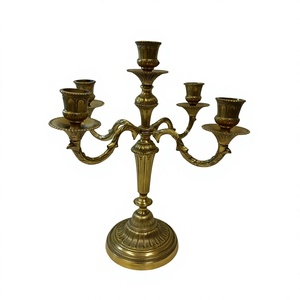 5 Arms <b>Brass</b> Candelabra table Centerpiece Items Decorative Luxury Candle Stand For <b>Candlestick</b> Hot Selling Decoration For Home - Product Image 1
