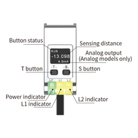 Écran OLED FLR-100-RS485-M Capteur de déplacement laser de haute précision Plage de mesure de position linéaire 0.01mm de 100mm ModBus RTU