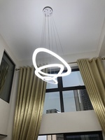 Lustre duplex loft moderne-Lampe d'escalier à haut plafond pour salle à manger et salon