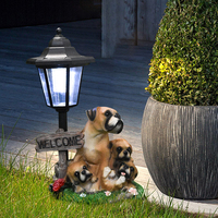 Lampe de jardin à batterie Lanterne pour chien Lampe solaire Lanterne solaire à LED Lampe solaire Décoration de patio de jardin Moules en résine Artisanat en résine