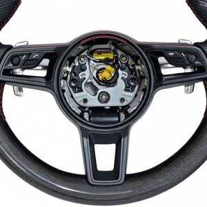 Volante Deportivo Mejorado de Cuero y Fibra de Carbono GT para <span class=keywords><strong>Porsche</strong></span> Panamera, Cayenne, <span class=keywords><strong>Macan</strong></span>, Cayman GT4, Boxster 718, 981, 911, 991, 991.2, 992 - Product Image 3