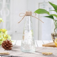 Vase de table moderne en verre cristal, vase de table en verre borosilicate en forme de bouteille pour fleurs séchées, décoration de salon et de maison