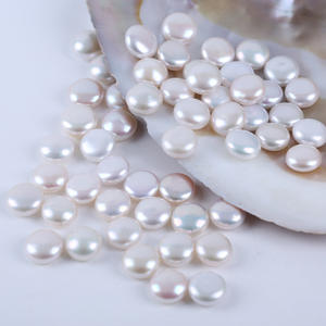 Perles de bouton en perles d'eau douce naturelles blanches de 12-13 mm en gros, perles en vrac, particules non poreuses, matériaux de fabrication de bijoux DIY - Product Image 1