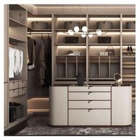 Armoire Prima contemporaine en bois aluminium ensemble de meubles de chambre à coucher en bois armoire personnalisée placard de marche vestiaire