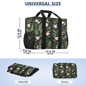 Sac fourre-tout réutilisable directement de l'usine avec imprimé fleurs hawaïennes, logo personnalisé, grande capacité, imperméable, sac de plage - Product Image 3