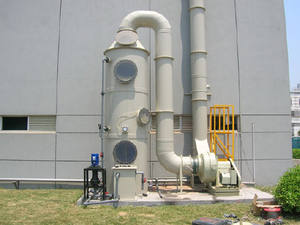 Purificação torre purificador molhado do sistema do purificador da cama embalado purificação industrial do gás waste do ácido e do alcaloide - Product Image 5