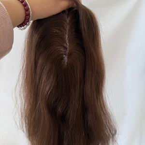 Postizo de <span class=keywords><strong>Cabello</strong></span> con Frente de Encaje Francés Decolorado y Base de PU para <span class=keywords><strong>Mujer</strong></span>, Venta al por Mayor, <span class=keywords><strong>Cabello</strong></span> Q6 # 3 - Product Image 6