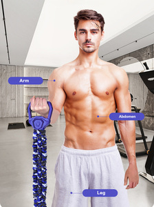 Bandes d'exercice de fitness en latex naturel à 3 trous réglables avec poignées de civière de résistance - Product Image 6