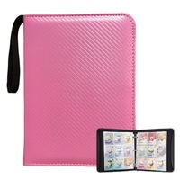 Reliure à fermeture éclair double face haute transparence, porte-cartes en cuir PU à 4 pochettes, album de cartes à collectionner, couverture en PP avec impression personnalisée