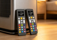Télécommande sans fil pour film de fenêtre, ventilateur sur pied LED multicolore pour la confidentialité Jet-JCXK, usine ODM, plastique, portée 20m, AAA