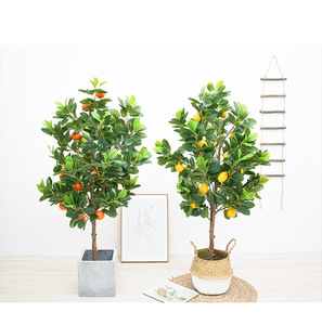 Plante artificielle d'intérieur de style nordique en pot sur pied avec fruits pour la décoration du salon et des magasins - Product Image 5